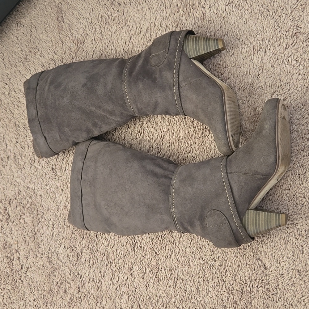 Knee High Chunky Slouchy Foldover Boots Boho Tall Boots Y2K 90s Gift For Mom New - Picture 4 of 13